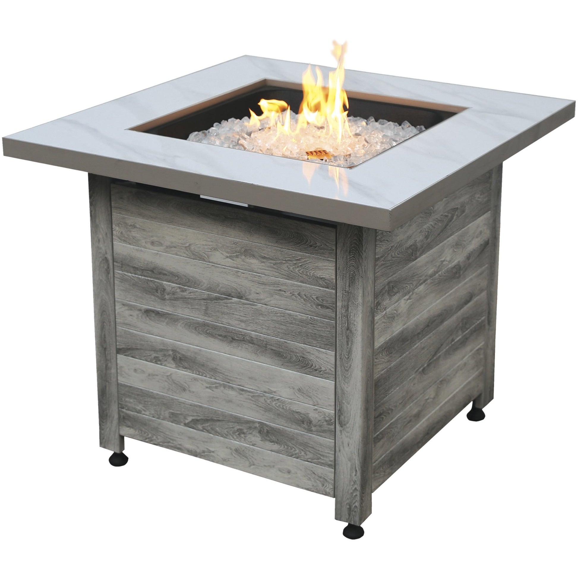 Endless Summer The Chesapeake, LP Gas Fire Pit 30" Faux Marble Top Faux Weather Wood Base GAD15274SP freeshipping - Luxury Tech Inc.