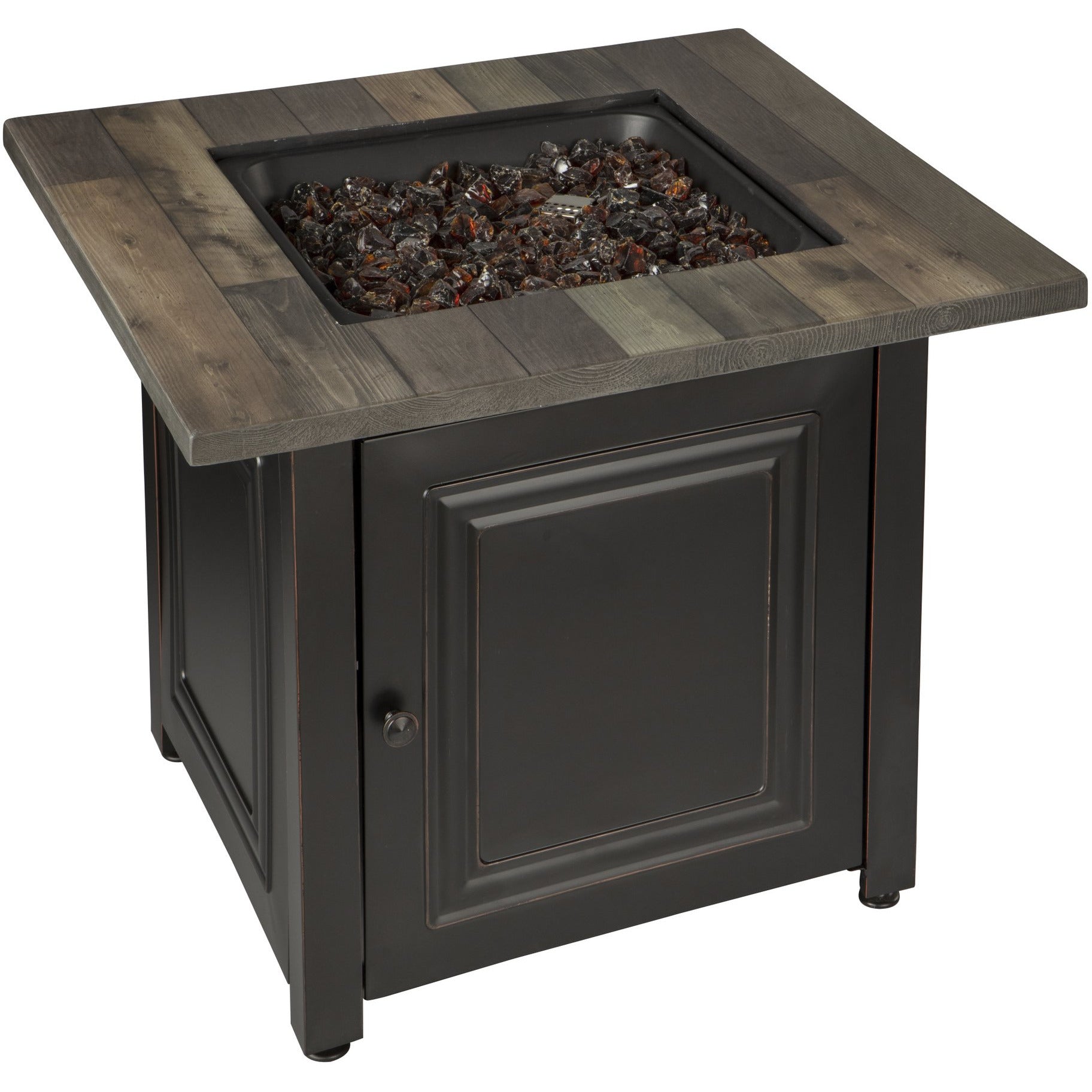 Endless Summer The Burlington, LP Gas Outdoor Fire Pit with Printed Resin Mantel GAD15285SP freeshipping - Luxury Tech Inc.