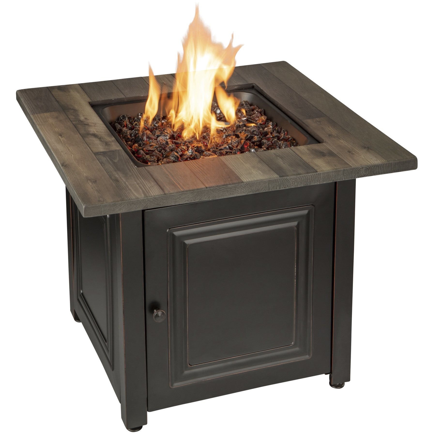 Endless Summer The Burlington, LP Gas Outdoor Fire Pit with Printed Resin Mantel GAD15285SP freeshipping - Luxury Tech Inc.