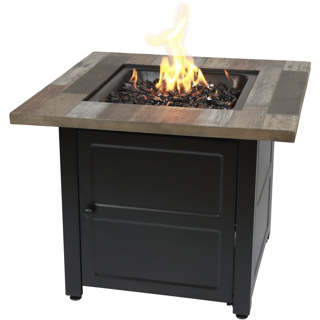 Endless Summer The Cayden, 30" Square Gas Fire Table with Printed Cement Resin Mantel GAD15298ES freeshipping - Luxury Tech Inc.