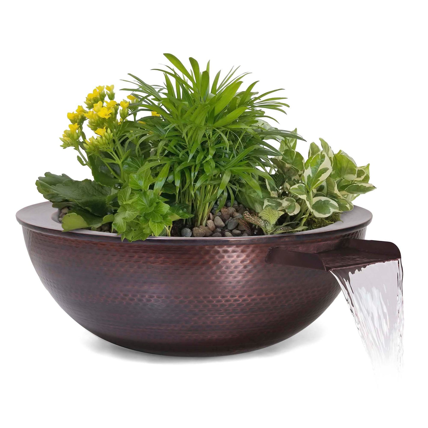 The Outdoor Plus Sedona Hammered Copper Planter & Water Bowl - OPT-RCPRPW freeshipping - Luxury Tech Inc.