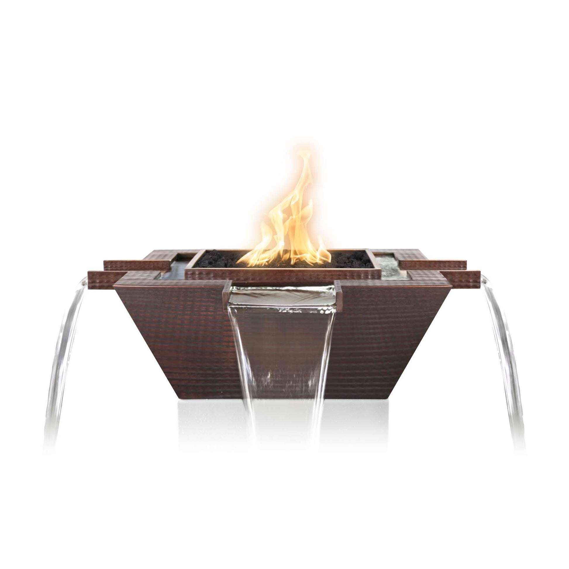 The Outdoor Plus Maya Hammered Copper Fire & Water Bowl - 4-WaySpill - OPT-FW4W freeshipping - Luxury Tech Inc.